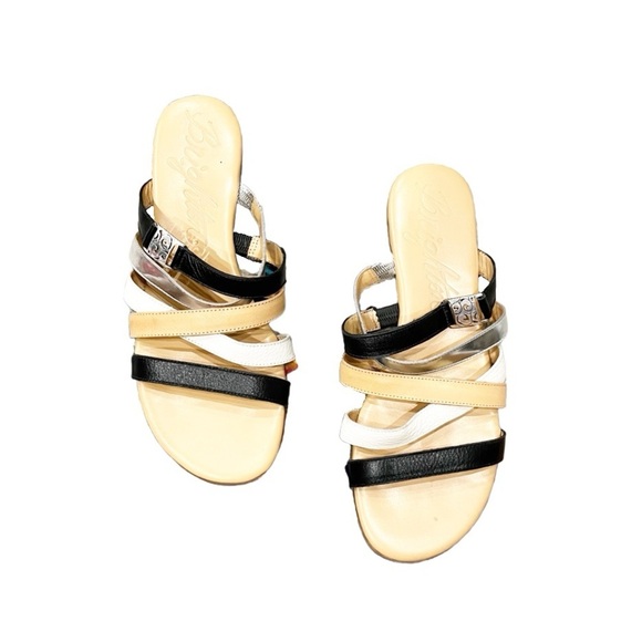 Brighton Sandals Women's 8 Capri Strappy Leather Upper Silver Metallic Charm - Picture 1 of 5